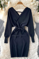 Robe pull moulante décontractée en tricot